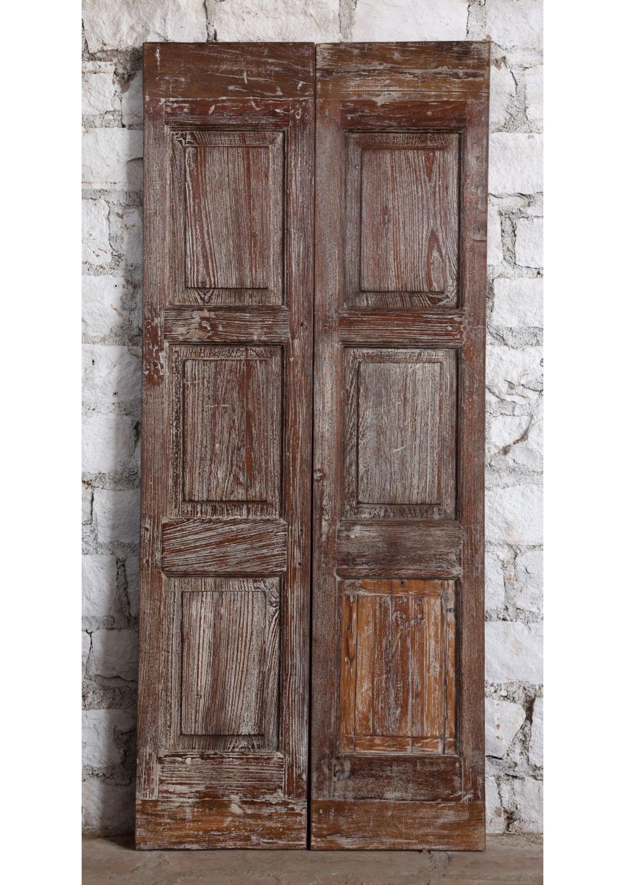 Antique Floral Carved Double Doors Rustic Farmhouse Barndoor 80x35