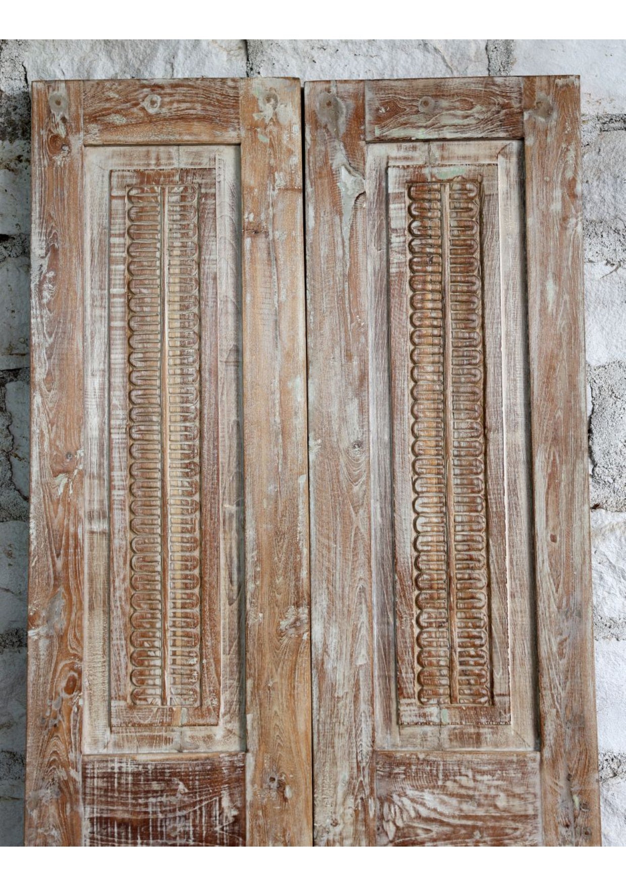 Antique Carved Double Barn Door Rustic Farmhouse Sliding Doors 80x26