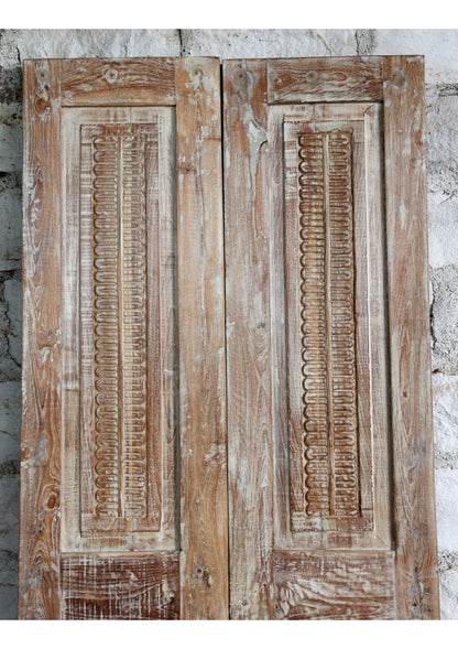 Antique Carved Double Barn Door Rustic Farmhouse Sliding Doors 80x26