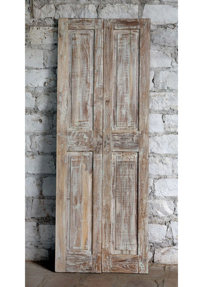 Antique Carved Double Barn Door Rustic Farmhouse Sliding Doors 80x26