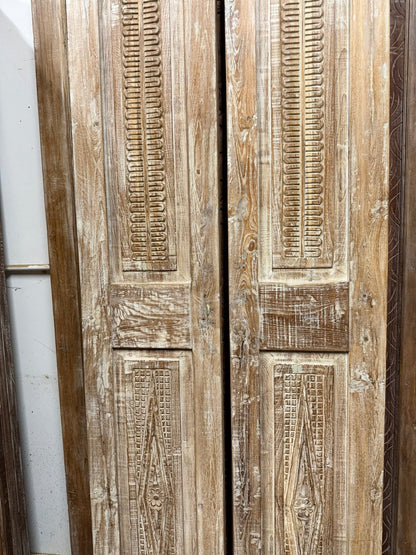 Antique Carved Double Barn Door Rustic Farmhouse Sliding Doors 80x26