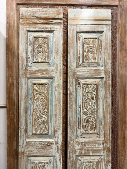 Antique French Door Hand Carved Sliding Doors Floral Statement Door 80x28
