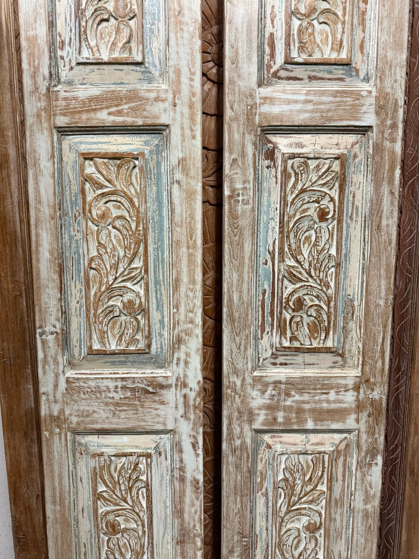 Antique French Door Hand Carved Sliding Doors Floral Statement Door 80x28