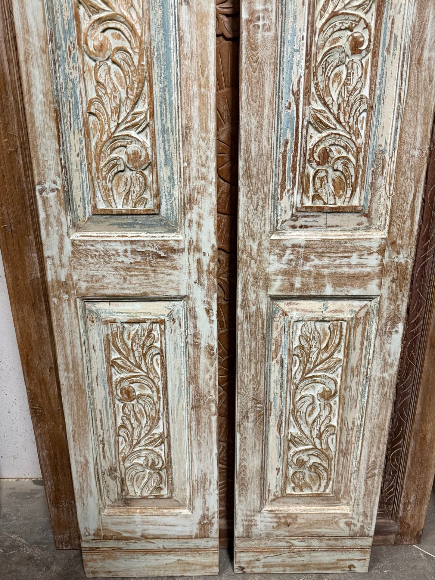 Antique French Door Hand Carved Sliding Doors Floral Statement Door 80x28