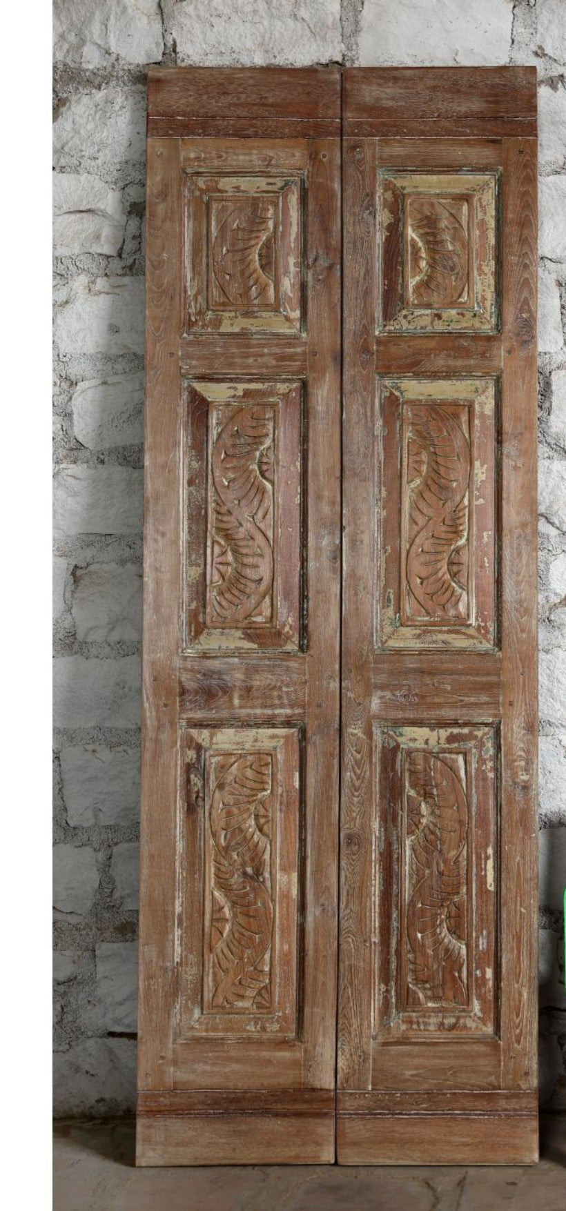 Antique Carved Wood Doors Heritage Revival French Doors 80x29