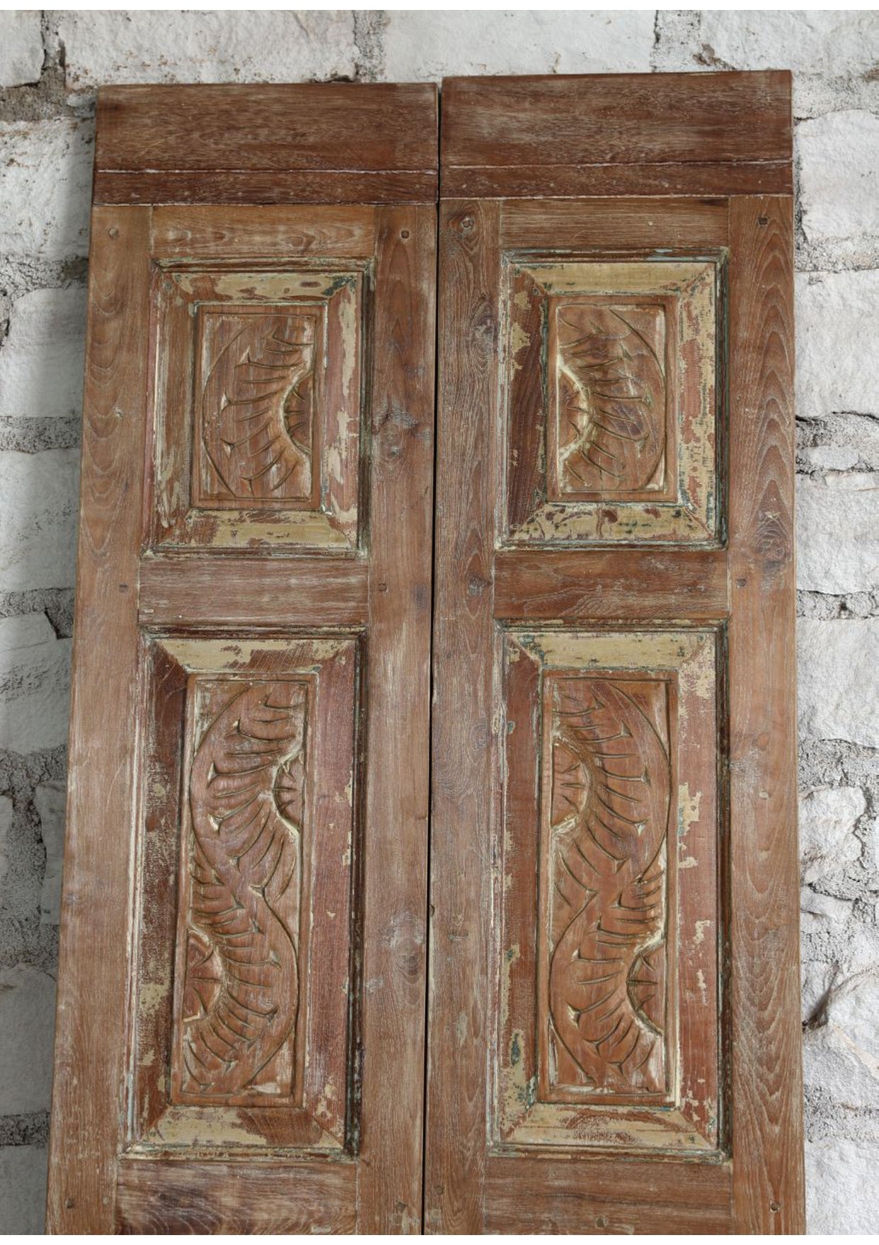 Antique Carved Wood Doors Heritage Revival French Doors 80x29