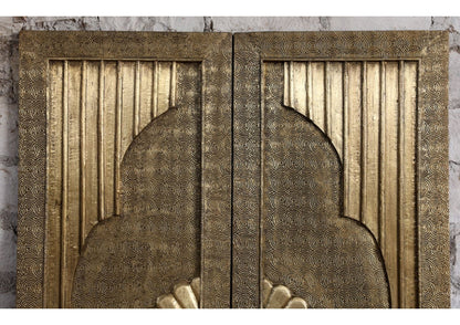Vintage Brass Cladded Door Unique Carved Sliding Barn Doors 80x48