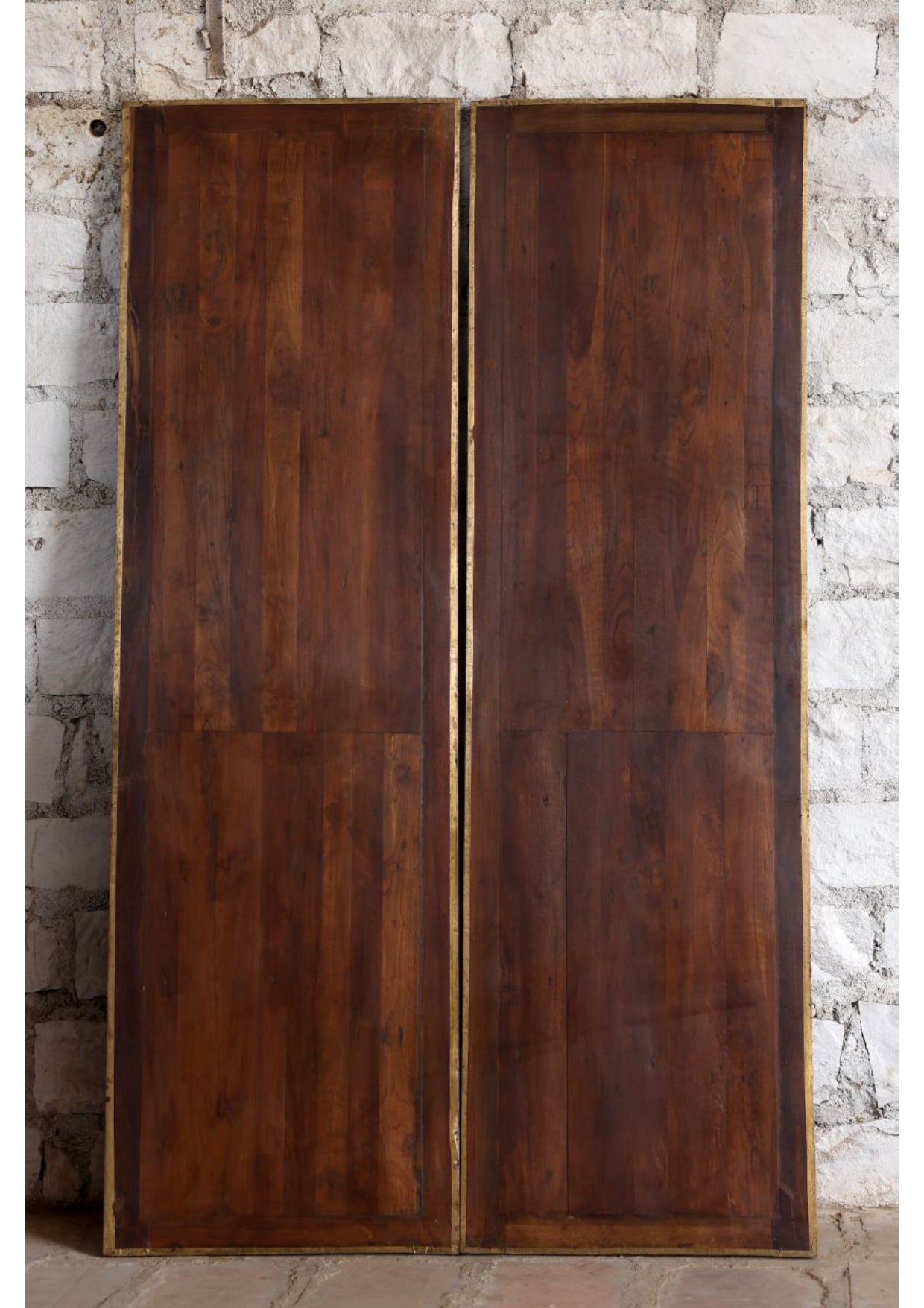 Vintage Brass Cladded Door Unique Carved Sliding Barn Doors 80x48