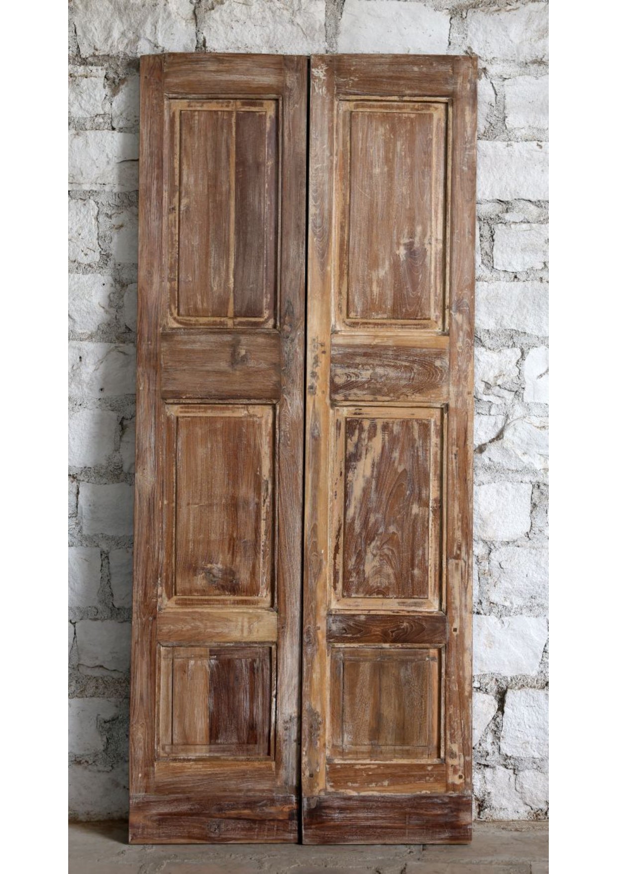 Antique Carved Doors Floral Reclaimed Wood Double Doors 80x34