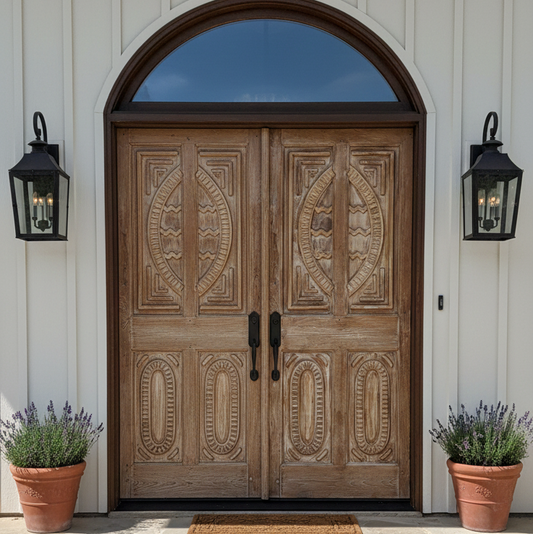 Antique Carved Entry Doors Exterior Interior Double Doors 80x30