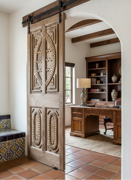 Antique Carved Entry Doors Exterior Interior Double Doors 80x30