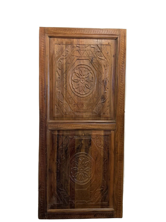 Antique Double Carved Wood Statement Entry Doors 80x36