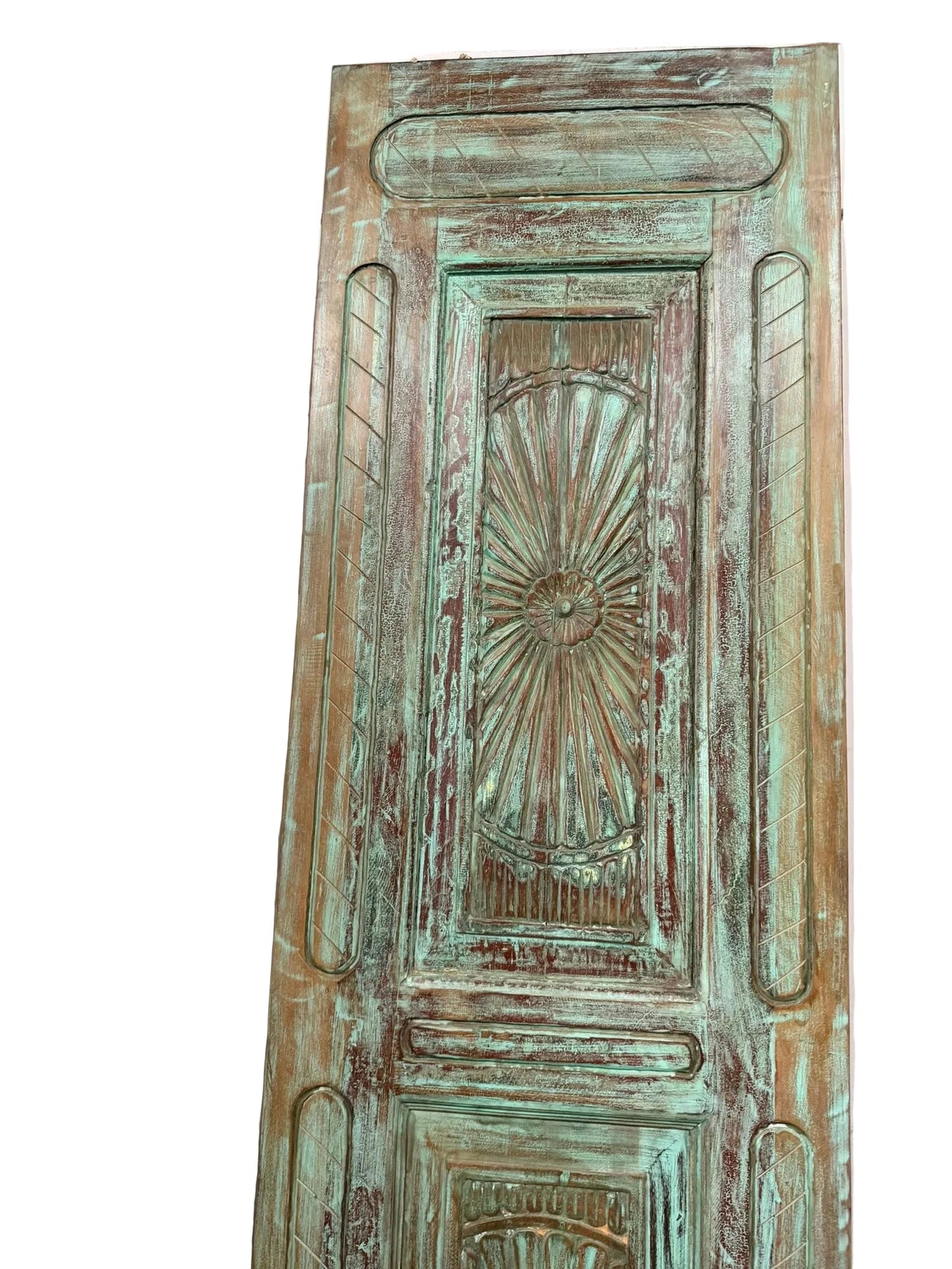 Vintage Carved Door Spanish Style Solid Wood Sliding Barn Door 96x27