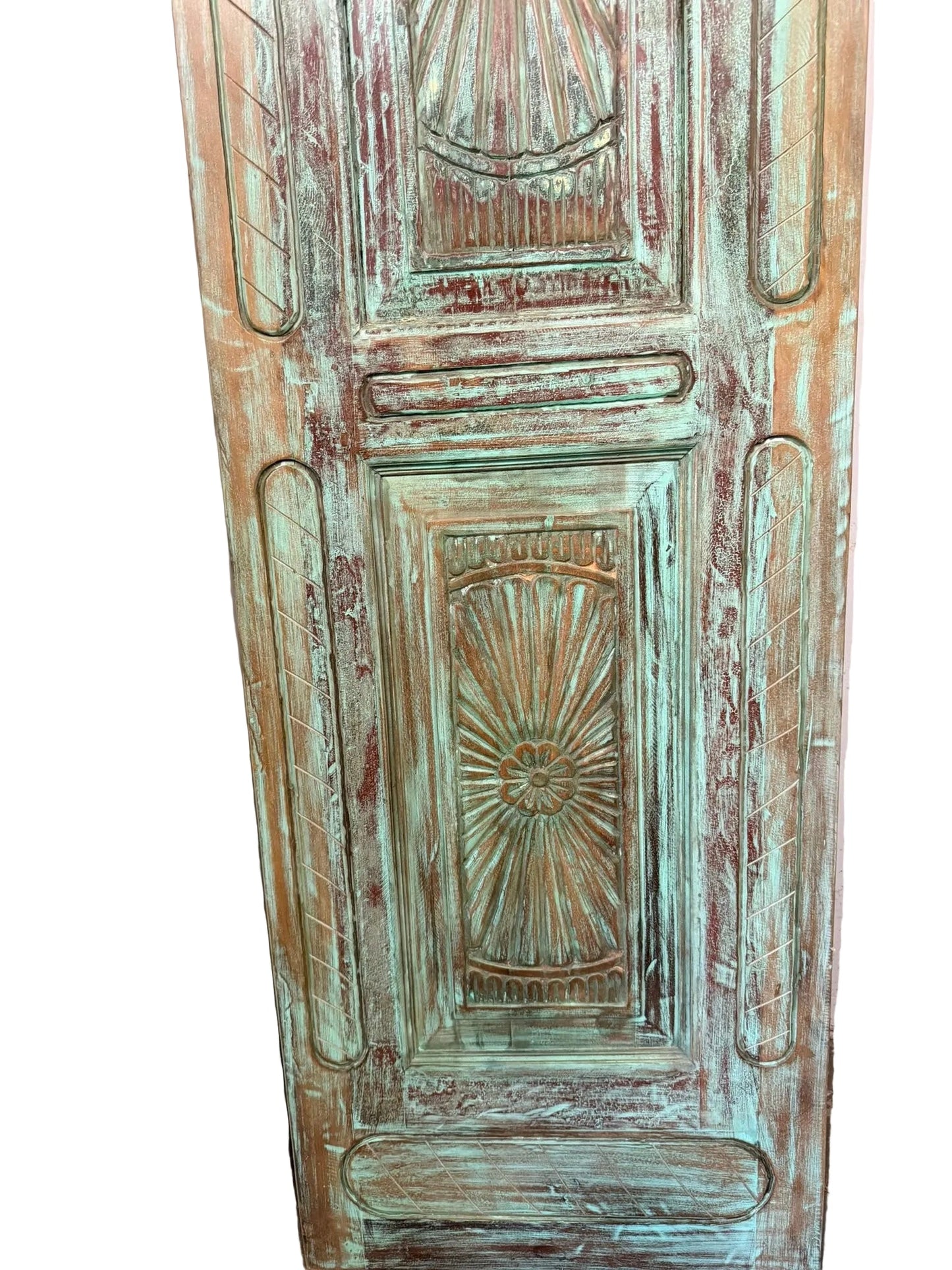 Vintage Carved Door Spanish Style Solid Wood Sliding Barn Door 96x27