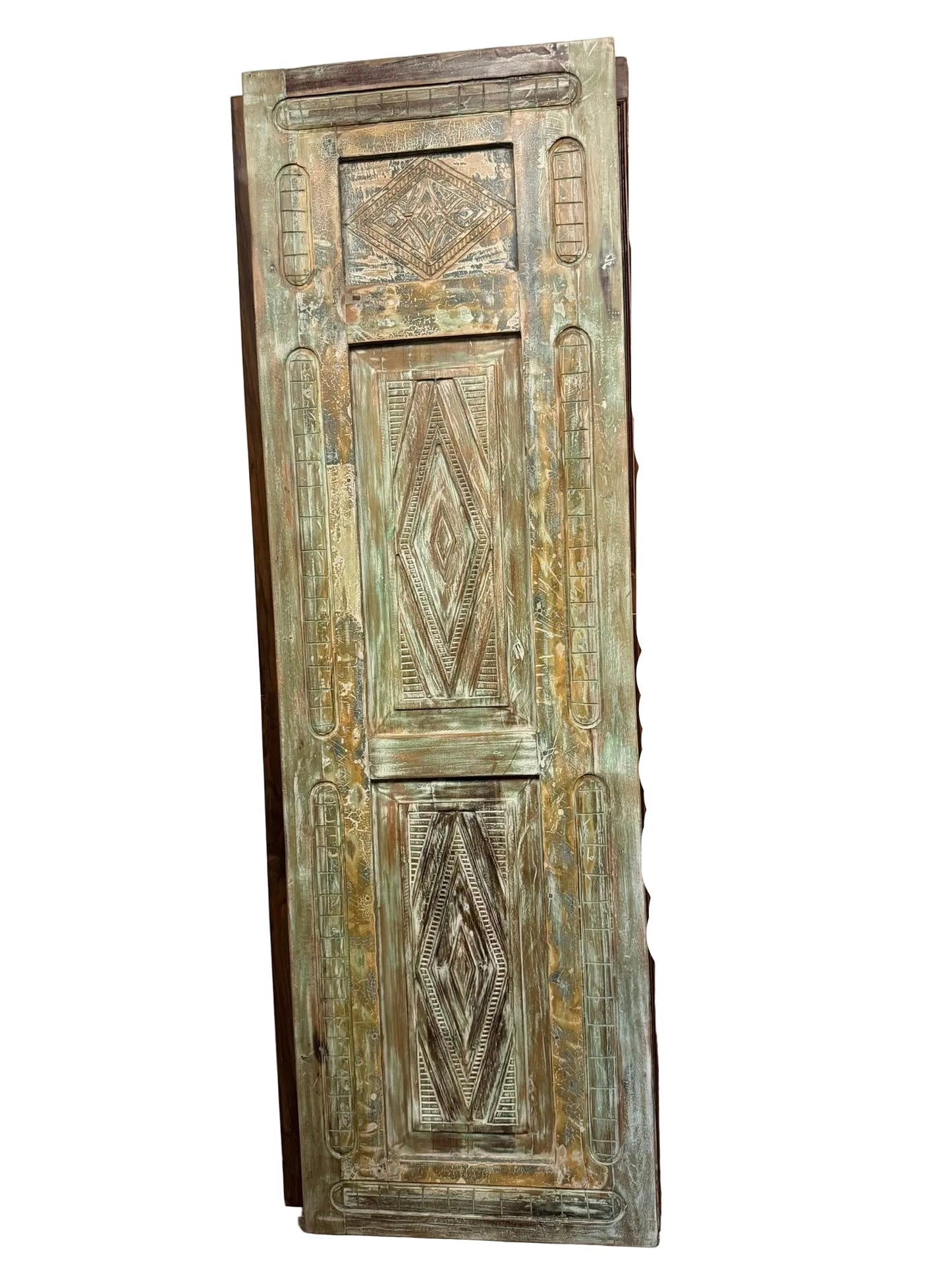 Antique Carved Door Green Floral Carved Closet Doors Sliding Door 96x29.5