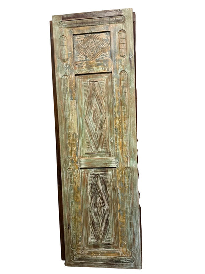Antique Carved Door Green Floral Carved Closet Doors Sliding Door 96x29.5