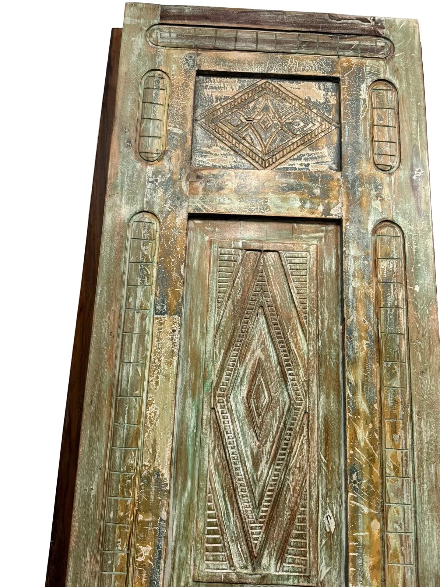 Antique Carved Door Green Floral Carved Closet Doors Sliding Door 96x29.5