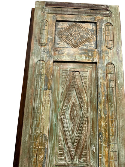 Antique Carved Door Green Floral Carved Closet Doors Sliding Door 96x29.5