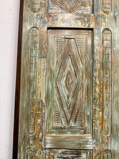Antique Carved Door Green Floral Carved Closet Doors Sliding Door 96x29.5