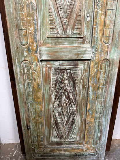 Antique Carved Door Green Floral Carved Closet Doors Sliding Door 96x29.5
