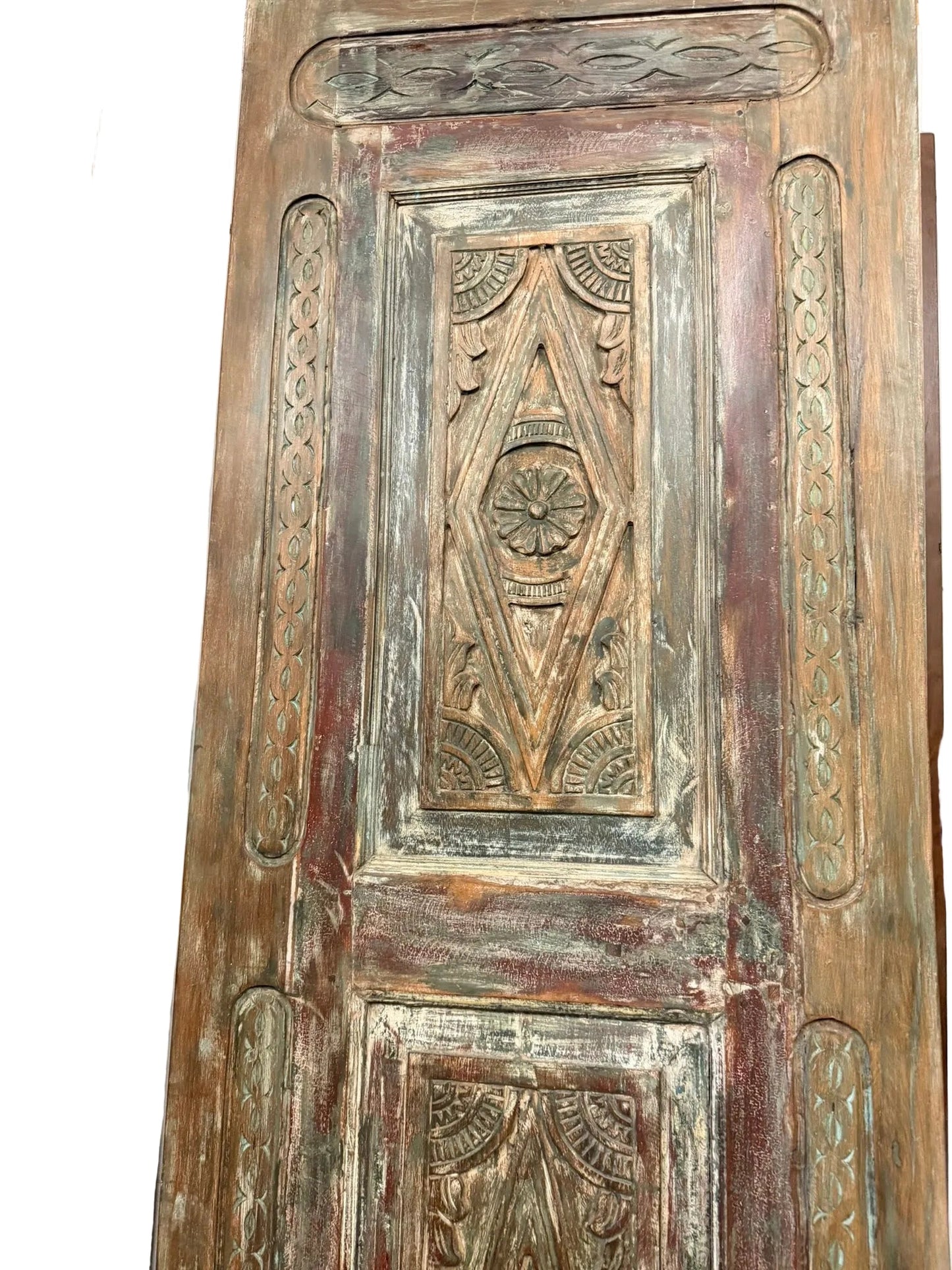 Antique Carved Door Distress Wood French Bedroom Doors 96x30.5