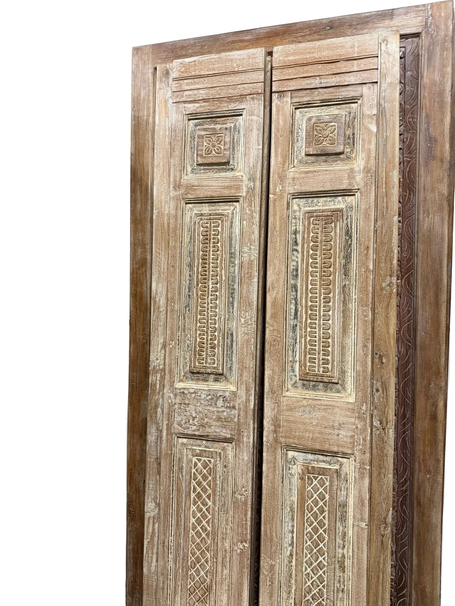 Antique Carved French Doors Floral Hinged or Sliding Barn Doors 80x28