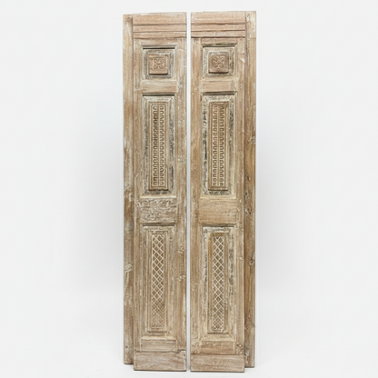 Antique Carved French Doors Floral Hinged or Sliding Barn Doors 80x28