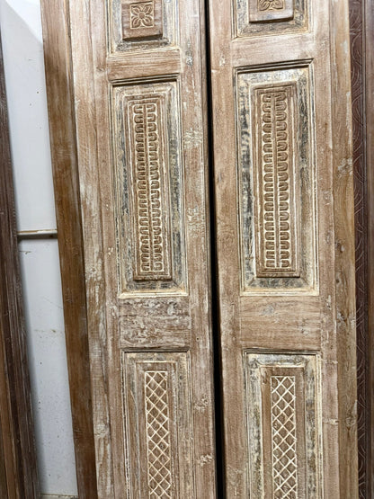 Antique Carved French Doors Floral Hinged or Sliding Barn Doors 80x28