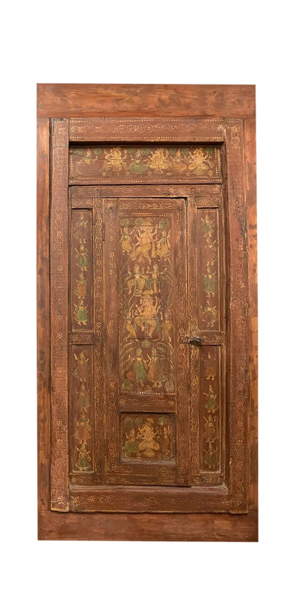 Antique Door Hand Carved Ganesha Door Teak Wood Statement Barn Door 84