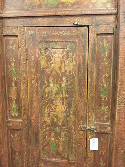 Antique Door Hand Carved Ganesha Door Teak Wood Statement Barn Door 84